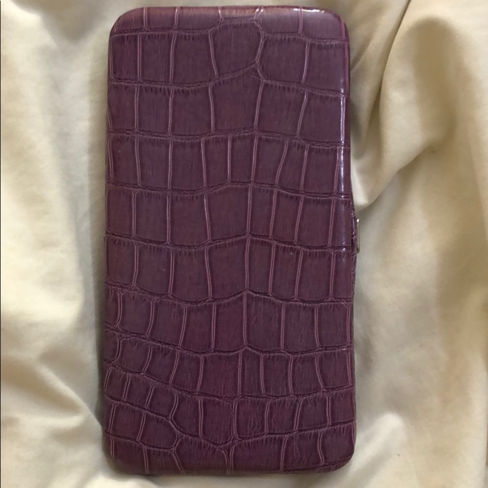 Purple snake skin wallet